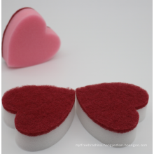 heart shaped  kitchen cleaning sponge scourer